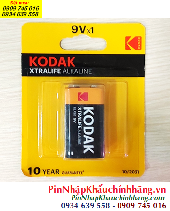 Kodak 6LR61, MN1604, Pin vuông 9v Kodak 6LR61, MN1604 E-Block chính hãng /Loại Vỉ 1viên